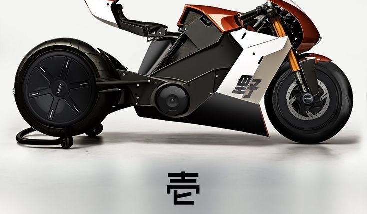 an image of a futuristic motorcycle with the number five on it's front wheel