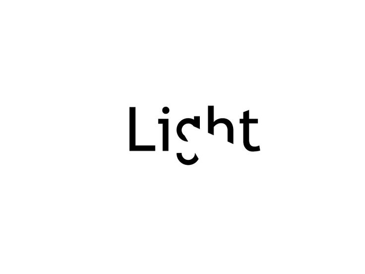 the word light written in black on a white background