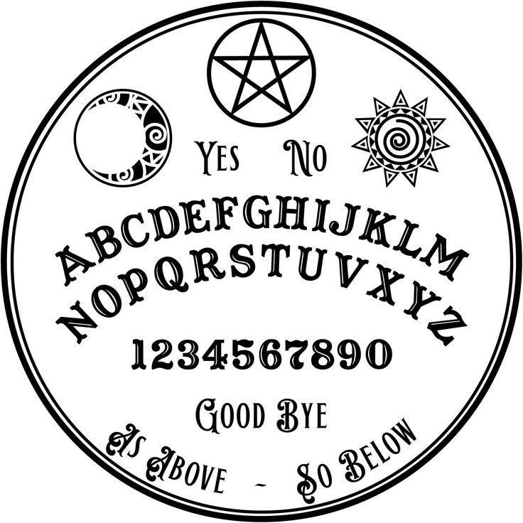 a black and white version of the spell circle