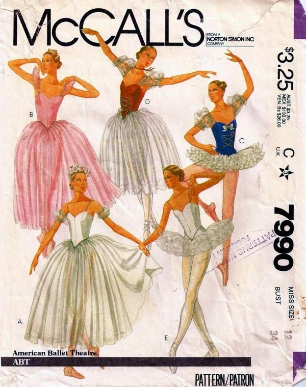 an old fashion sewing pattern for women's ballet costumes