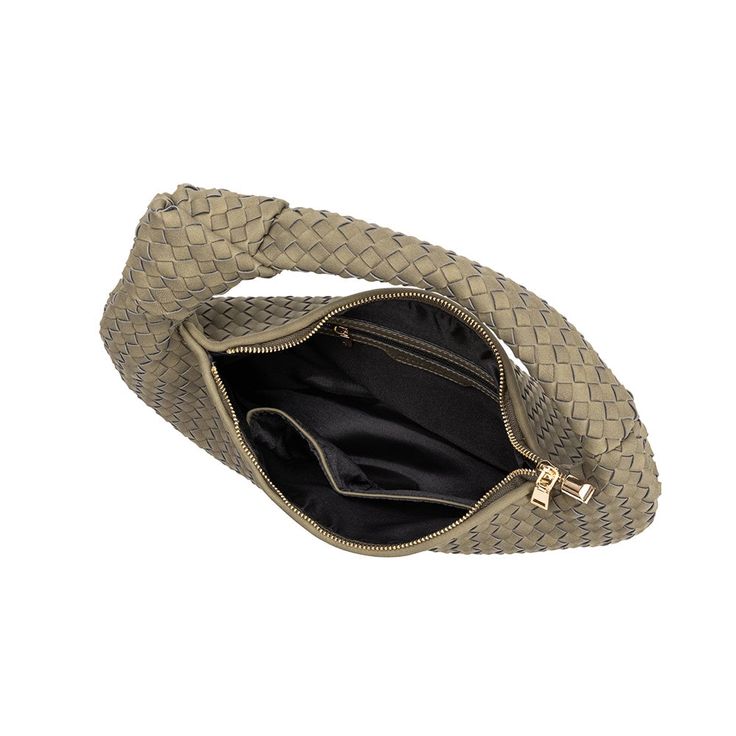 The Brigitte is a fine example of our attention to detail and quality. Its intricate basket woven handmade design and buttery soft feel adds a touch of luxury to this understated hobo bag. The slouchy shape allows it to fit perfectly under your arm. Features interior zip and slot pockets. * Recycled Vegan Leather * 15"W x 9"H x 2.7"D * Handle Drop: 4" * Zipper Closure * Gold-Tone Hardware * Interior Zip & Slot Pockets * OEKO-TEX Certified Lining * Fits up to a standard-size tablet Elegant Beige Bucket Bag With Intrecciato Weave, Elegant Woven Leather Hobo Bag For Daily Use, Elegant Woven Leather Hobo Crossbody Bag, Elegant Woven Leather Crossbody Hobo Bag, Elegant Crossbody Hobo Bag With Braided Handles, Daily Use Braided Top Handle Shoulder Bag, Daily Use Double Handle Hobo Bag With Intrecciato Weave, Chic Beige Braided Shoulder Bag, Chic Braided Beige Shoulder Bag