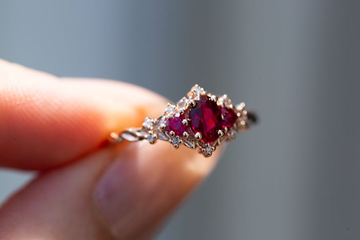 Ruby Diamond Engagement Ring, Engagement Ring Types, Nature Engagement Ring, Pretty Engagement Rings, Cute Engagement Rings, Future Engagement Rings, Ring Inspo, Briar Rose, Ruby Engagement Ring