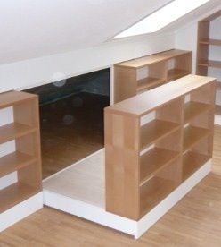 an image of some shelves in the middle of a room that is being advertised for sale