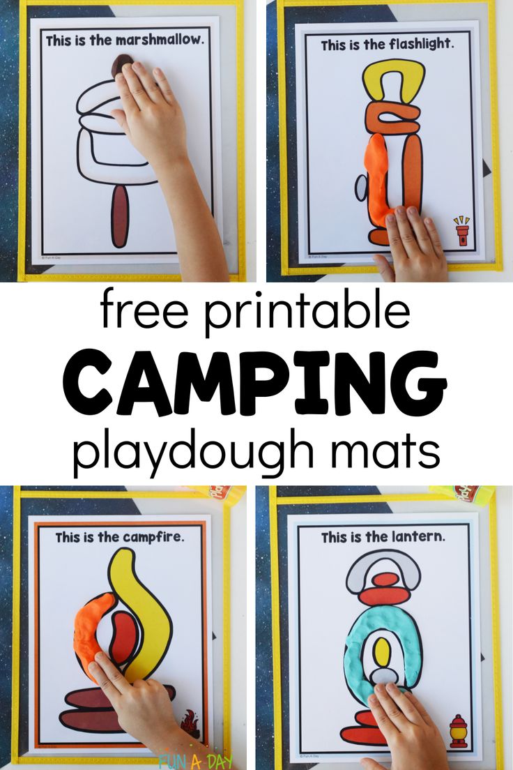 this is an image of free printable camping playdough mats