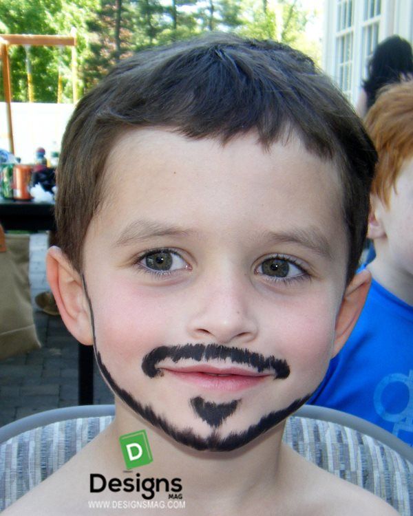 easy-facepaint-ideas-face-makeup-designsmag-042 Beard Face Paint, Easy Face Painting, Bodysuit Tattoos, Face Painting Ideas, Face Painting For Boys, Face Paint Ideas, Cheek Art, Festival Face, Kid Cupcakes