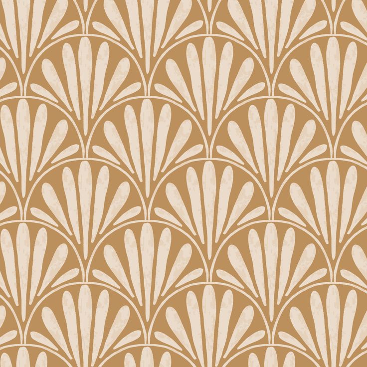 an art deco wallpaper pattern in gold and white with scallops on it