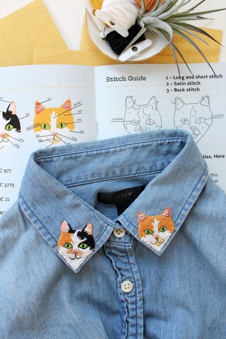 an image of a shirt with cats on the front and back buttons in different colors