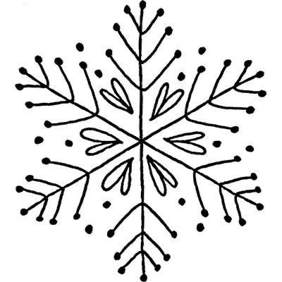 a snowflake that has been drawn in black and white with dots on it