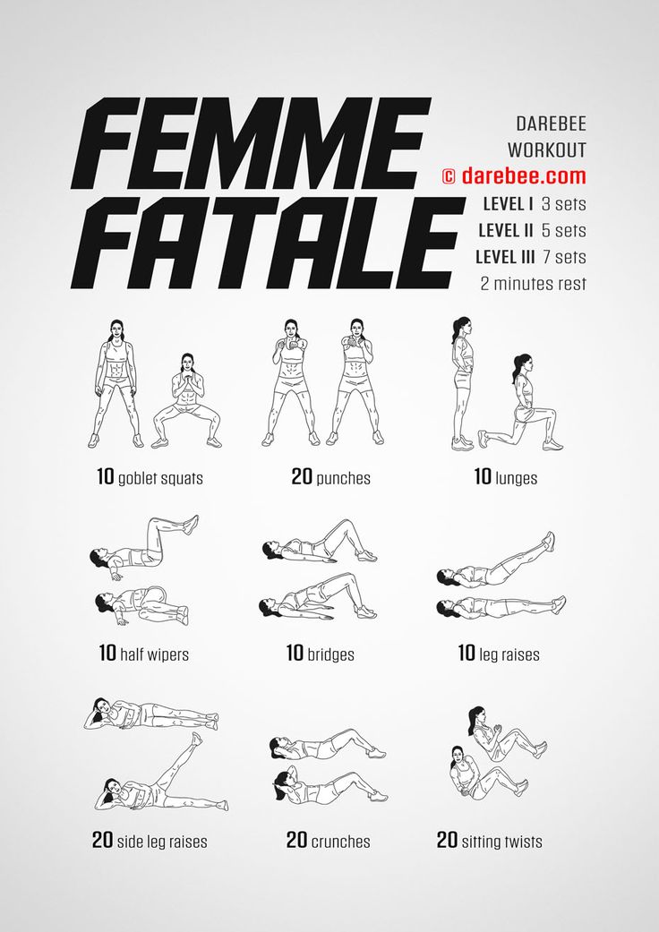 an exercise poster showing how to do the feme fatale