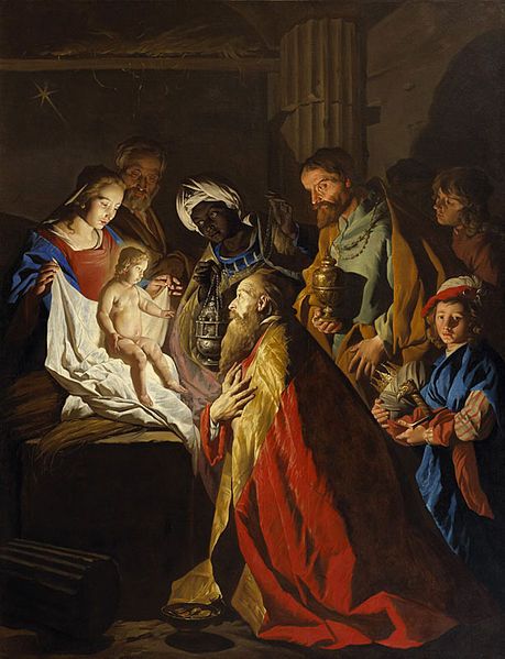 an image of a painting of the birth of jesus