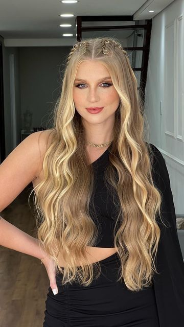 Blonde Hair Looks, Long Blonde, Blonde Women, Short Hair Styles Easy, Easy Hairstyles For Long Hair, Long Blonde Hair, American Beauty, Hair Waves, How To Make Hair