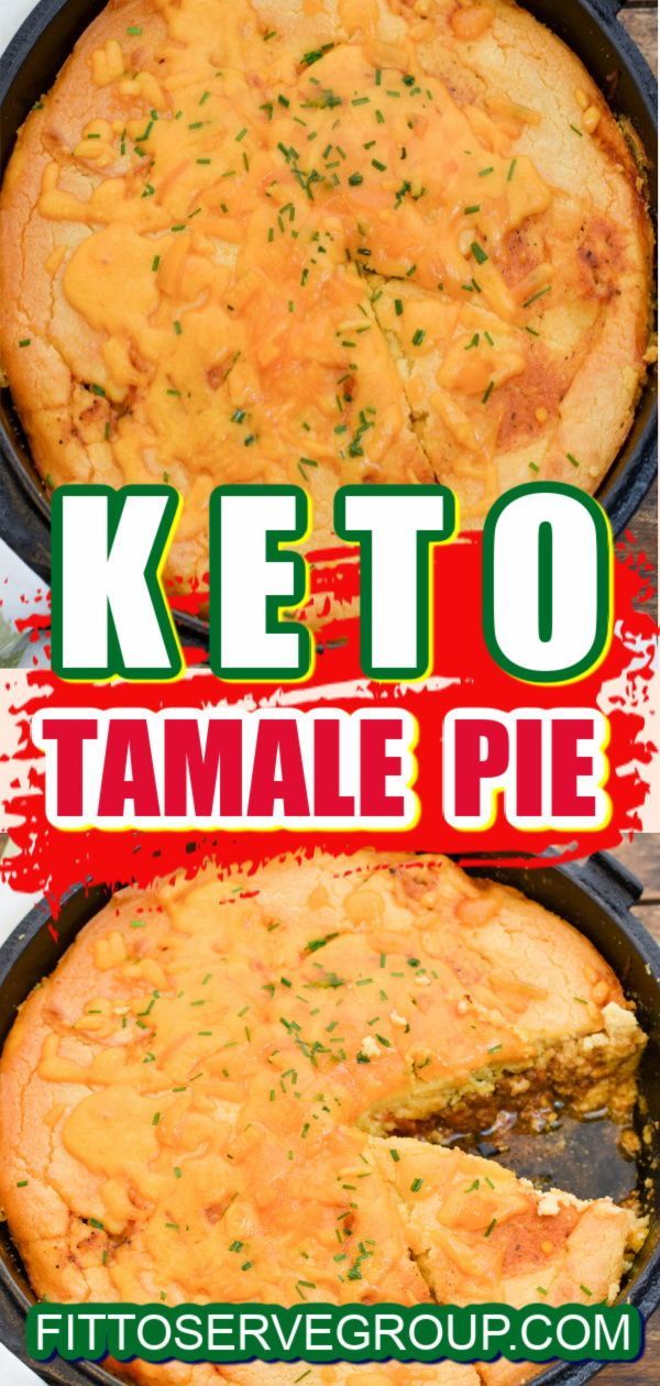 the keto tamale pie has been cut in half