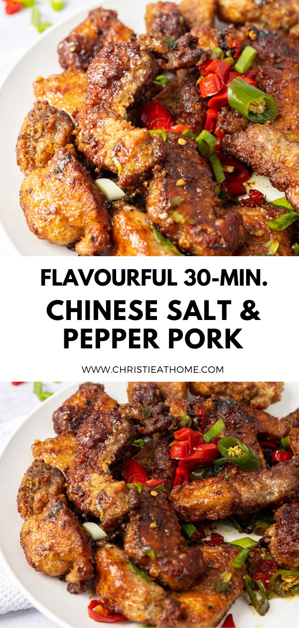 30-min. Easy Chinese Salt and Pepper Pork Pork Pepper Steak, Chinese Pork Stew Recipes, Black Pepper Pork Chinese, Pork Recipes For Dinner Asian, Salt Pepper Pork Chops, Pork Meat Recipes Easy Meals, Easy Asian Pork Recipes, Salt And Pepper Pork Belly, Asian Pork Steak Recipes