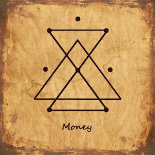 the symbol for money is shown on a piece of parchment paper with dots in it