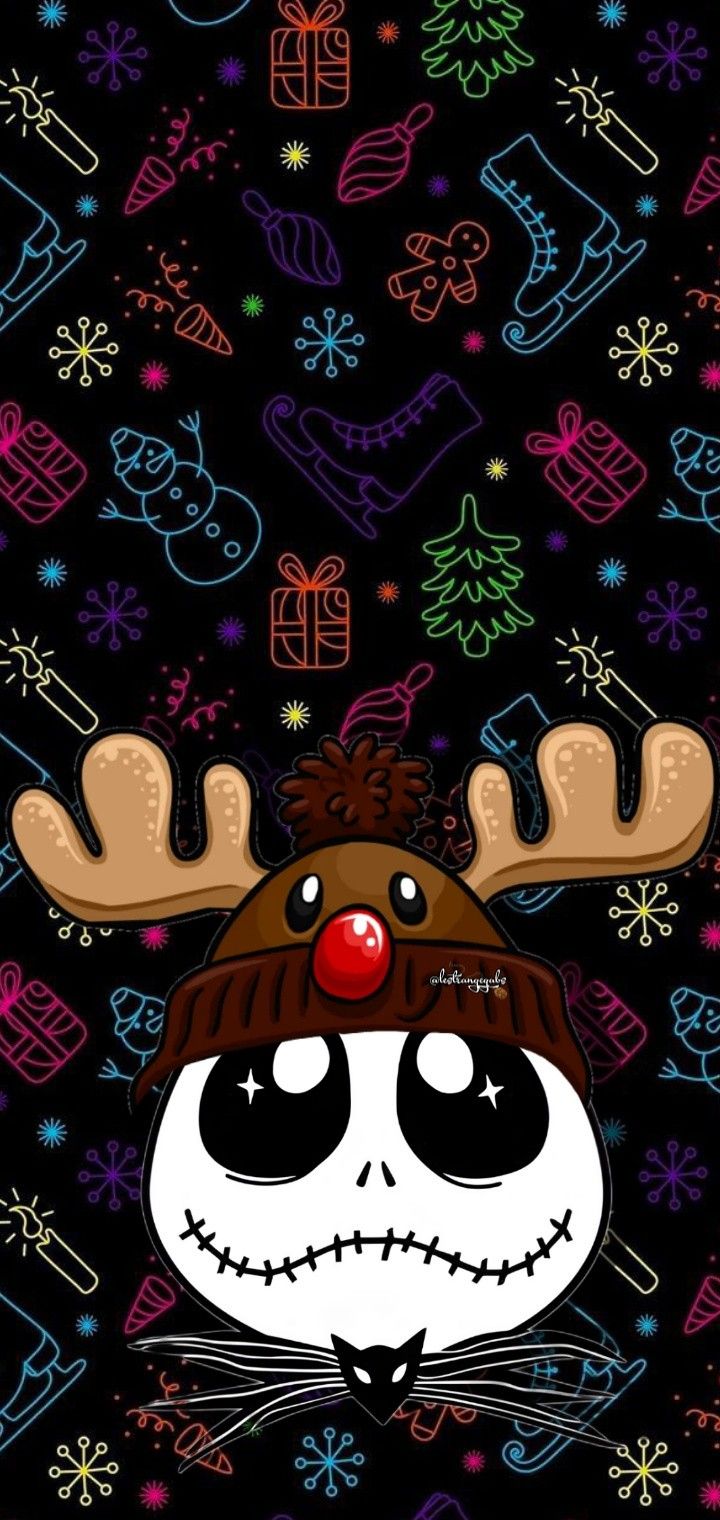 a cartoon character with reindeer antlers on it's head