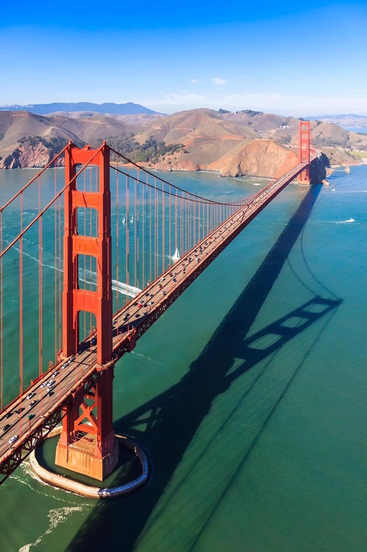 an aerial view of the golden gate bridge