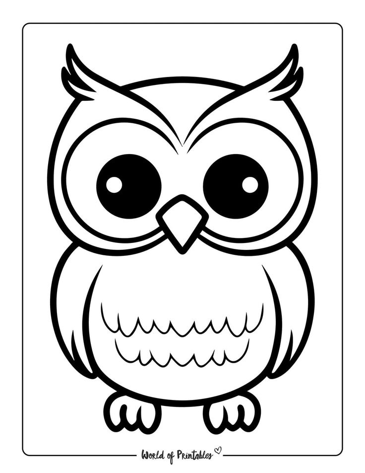 an owl with big eyes is shown in black and white