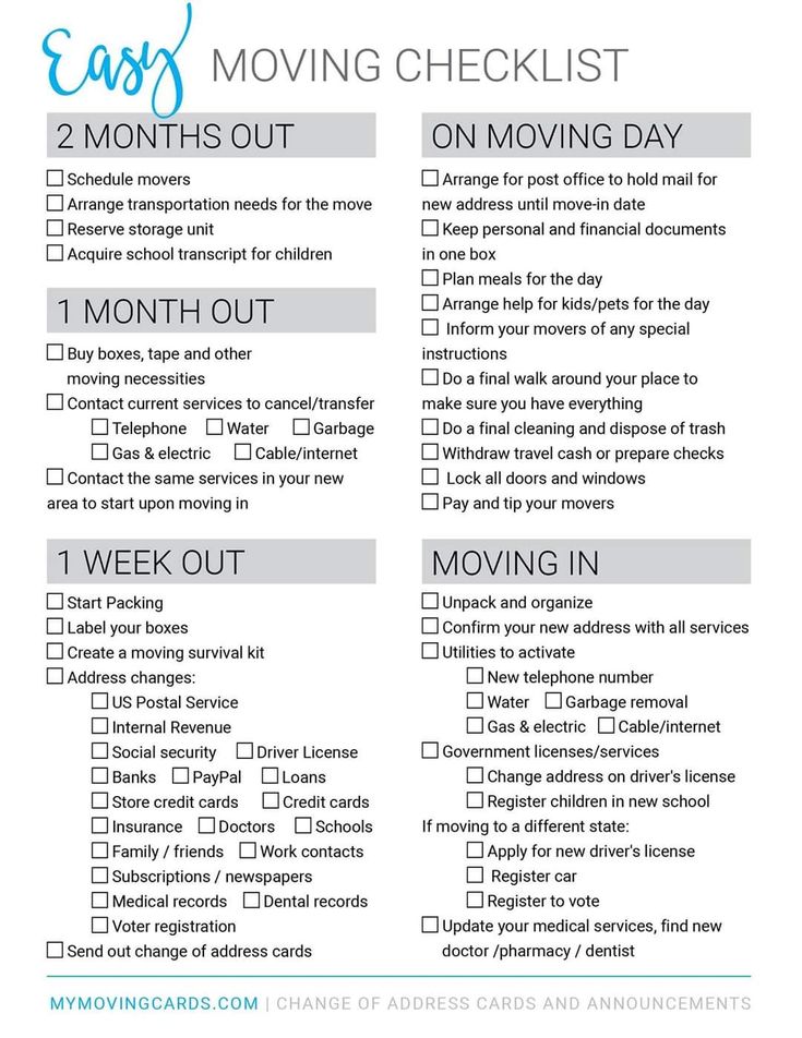 a moving checklist with the words, easy moving checklist