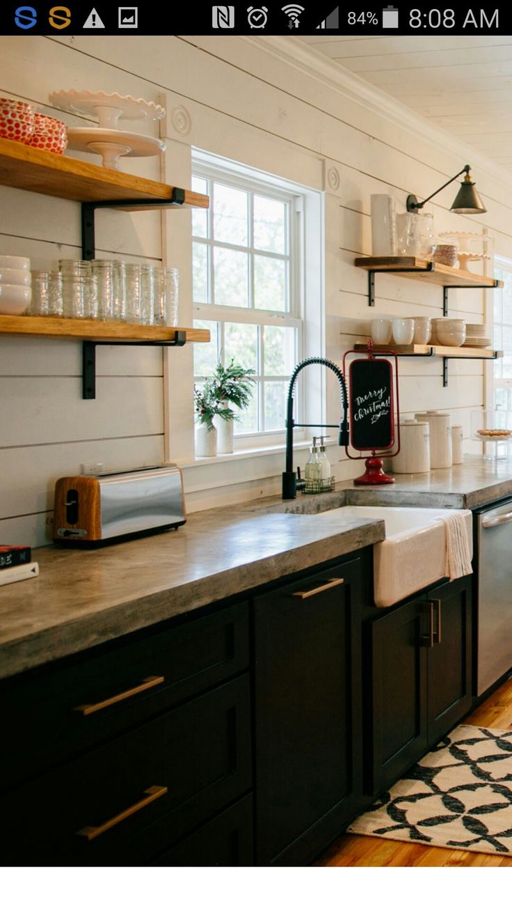 the kitchen is clean and ready to be used for cooking or baking, with lots of counter space