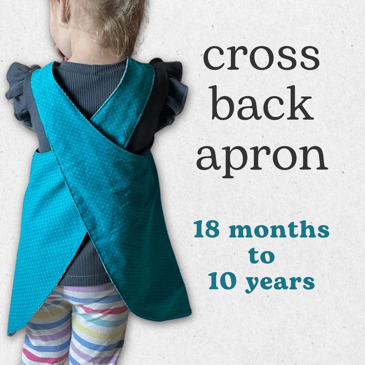 CROSS BACK APRON SEWING PATTERN - Toddler and kids Japanese apron pattern  Our unisex Cross Back Apron pattern comes in 5 sizes from 18 months to 10 years. This easy-to-follow pattern is fantastic for beginner sewists. Though it looks complex, the pattern comes with step-by-step color photo instructions to guide you.  Use different fabrics to make it reversible, and play around with contrasting pockets. Use as an art smock, a kitchen apron, or in the garden! PRODUCT NAME: Kids Cross Back Apron G Art Smock Pattern, Japanese Apron Pattern, Cross Back Apron Pattern, Apron Art, Smock Pattern, Apron Pattern Free, Apron Sewing, Japanese Apron, Toddler Apron