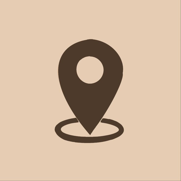 a map marker with a ring around it on a beige background illustration in flat style