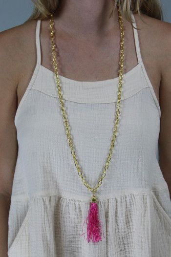 Tassel Lovin' Necklace by @acdesigns13 (pink) | $18 Tassel Necklace, Tassels, Pink, Design