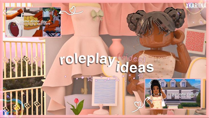 there is a collage of pictures with dolls in the background and text that reads roleplay ideas