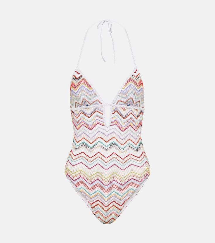 Cutout swimsuit in multicoloured - Missoni Mare | Mytheresa Cutout Swimsuit, Missoni Mare, Medium Cut, Cut Out Swimsuits, Swim Suit, Color Names, Missoni, Color Design, Care Instructions