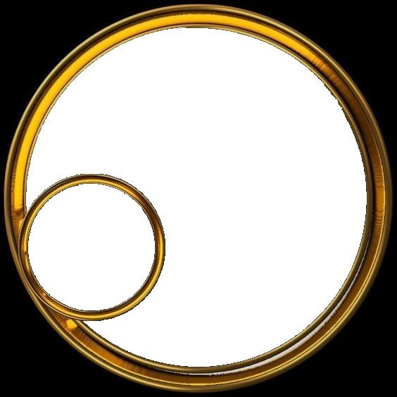 two gold rings on top of each other in the shape of an o - ring