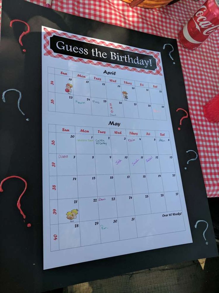 a calendar with question marks on it