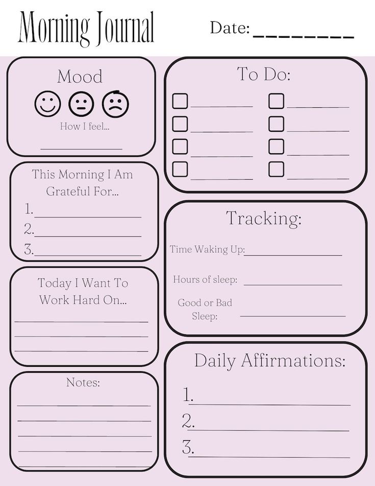 a printable morning journal with the words'to do list'in black and white