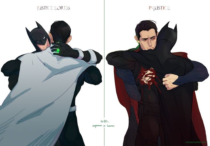 two pictures of batman and robin wayne, one is hugging the other's back