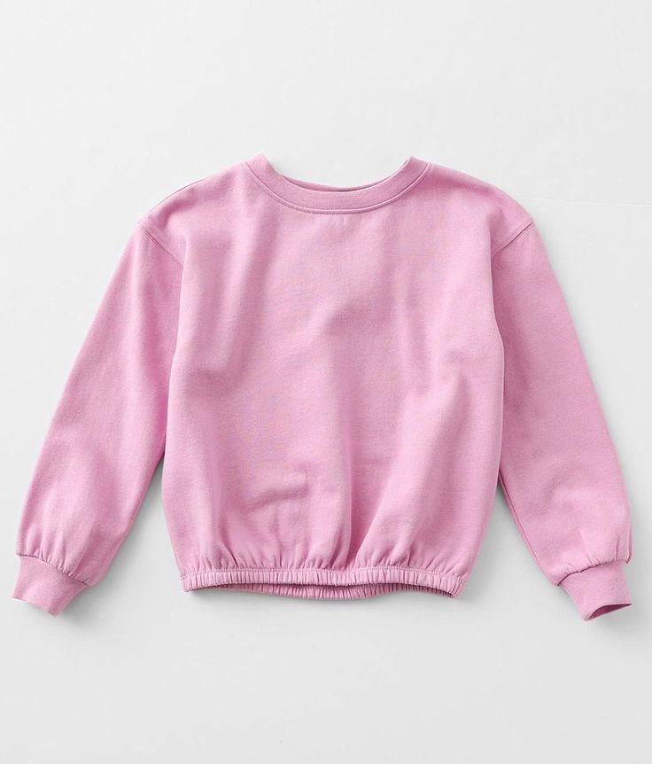 Girls - BKE Pullover Sweatshirt - Pink Medium Pink Fleece lined sweatshirt Elasticized waistband Body length 18 1/2 on size medium. 60% Cotton, 40% Polyester. Machine wash cold with like colors, gentle cycle. Non-chlorine bleach. Tumble dry low. Low iron as needed.. GIRLS' TOP SIZE CONVERSION CHART Top Sizes XXS XS S M L XL Girls' Sizes 5 6-7 8 10 12 14-16 Chest 25-25 1/2 26-26 1/2 27-27 1/2 28-28 1/2 29-29 1/2 30-30 1/2 *Conversion sizes may vary. Measurements based on size medium. Apparel & Ac Pink Fleece, Girls Top, Xl Girls, Low Low, Conversion Chart, Girl Sweatshirts, Low Iron, Pink Sweatshirt, 2 On