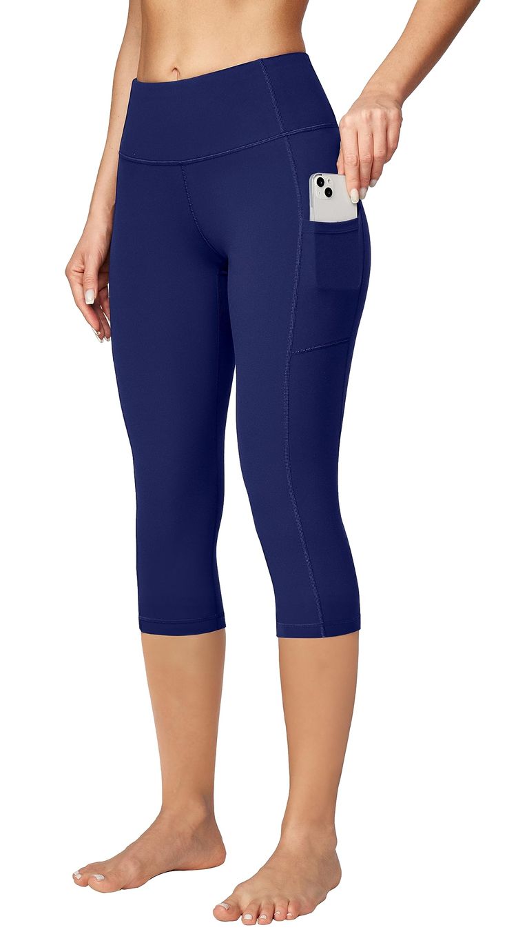 PRICES MAY VARY. Lock In Feel: Feel fast and free in Ewedoos Silky high-waisted workout leggings for women. Our yoga pants are made from a Non-See Through 4-Way Stretchy Fabric, designed to remove moisture from your body and provide maximum comfort, effortlessly adapt to all bodies, and fit you like a dream. Tummy Control: Ewedoos capri leggings for women have a magic stretchy power, that allows them to cover everything without being seen through. These capri leggings stretch to feel like you ar Yoga Capri Leggings With Pockets, Knee-length Sports Bottoms With Pockets, Athleisure Capri Leggings With Pockets, Yoga Capris With Pockets, Workout Capri Leggings With Pockets, Moisture-wicking Capri Length Bottoms, Capri Length Workout Leggings With Pockets, Capri-length Leggings With Pockets For Workout, Sports Capris With Elastic Waistband