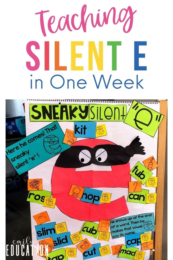 a bulletin board with the words teaching silentt e in one week and an image of a