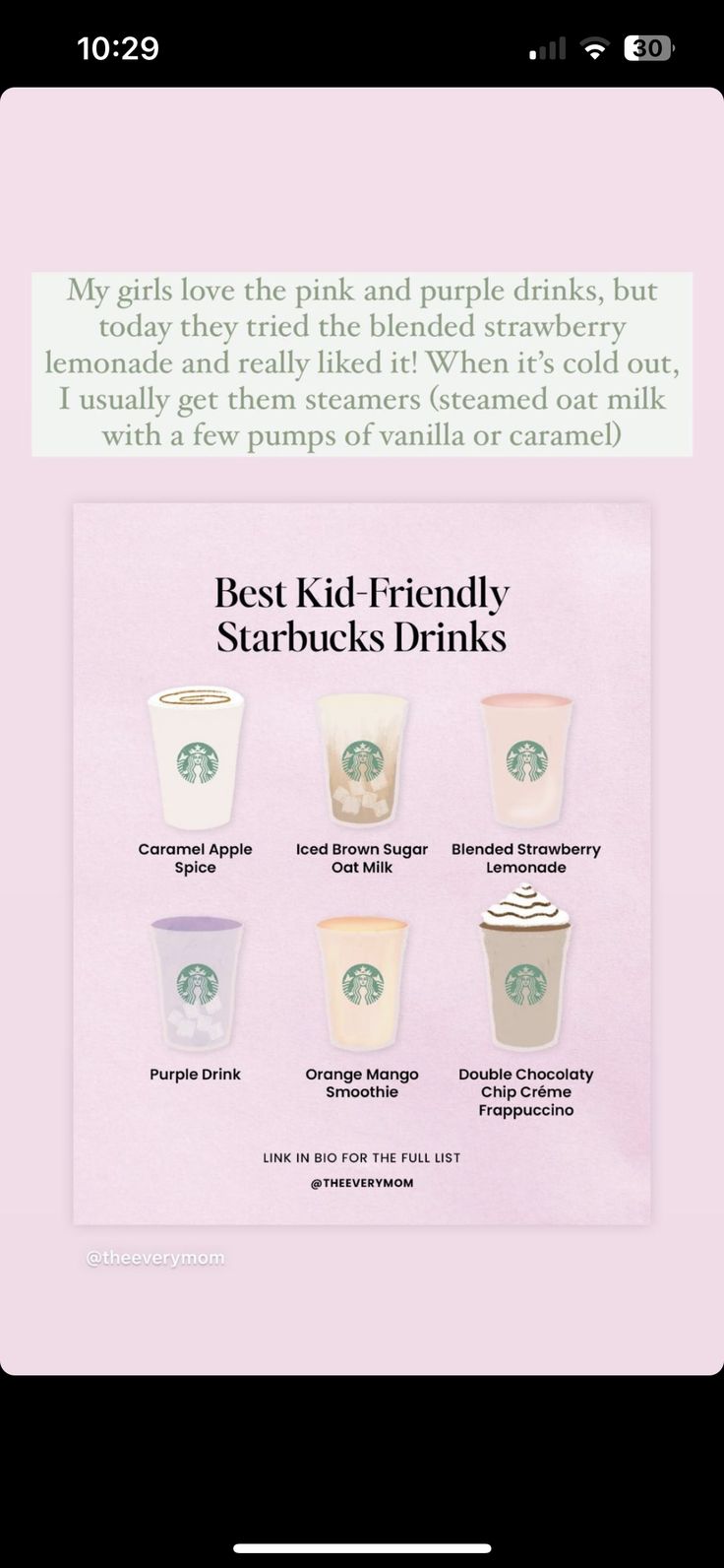 the starbucks app is showing different drinks in their cup sizes and colors, as well as instructions for how to use them