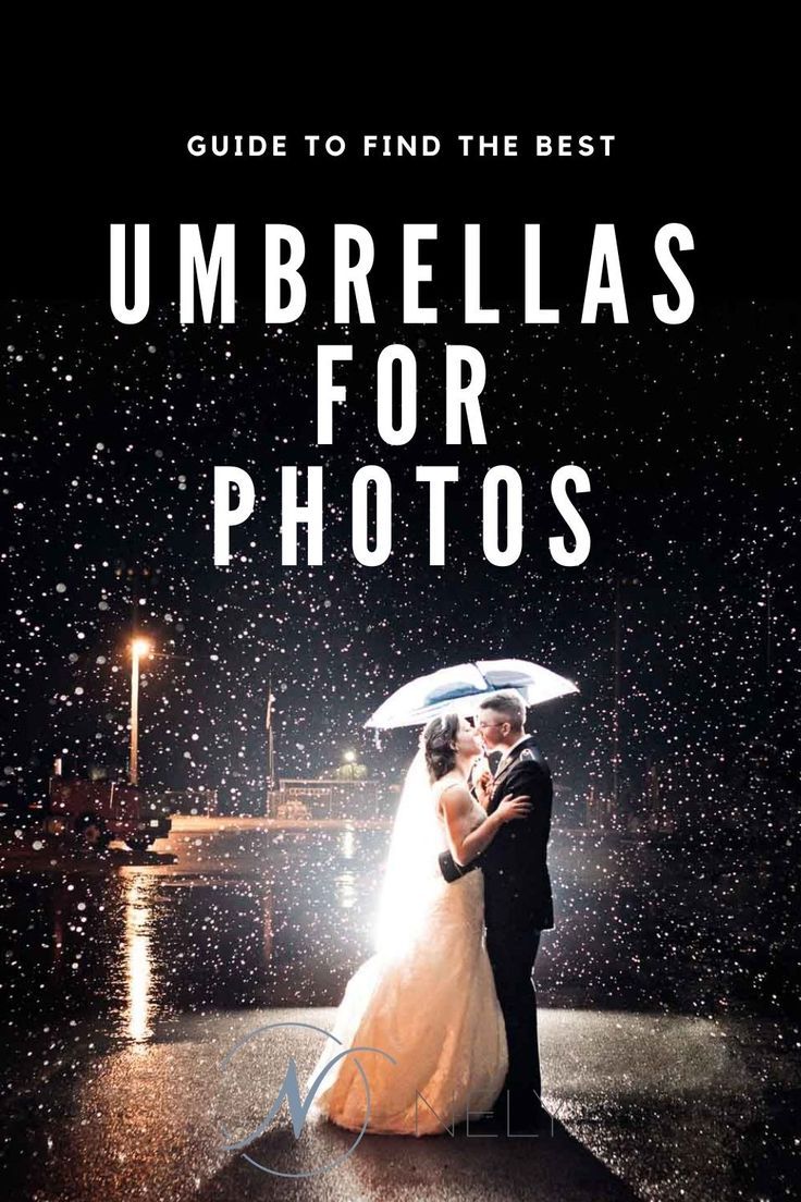 a bride and groom standing under an umbrella in the rain with text overlaying them