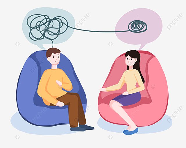 a man and woman sitting on bean bag chairs, cartoon, character png and psd