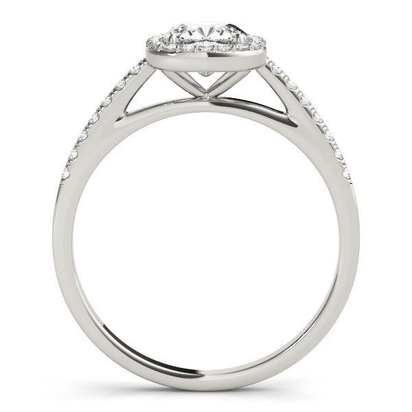 This elegant ring features 1/4 ctw. of brilliant diamonds that reach down the band. A 0.55 - 5.62 ct. cushion shape stone can be set with this ring.This ring can be customized for other stone sizes or shapes. Please contact us for assistance. Halo Cathedral Engagement Ring, Gold Band Wedding Ring, Moissanite Halo Engagement Ring, Lawn Party, Moissanite Engagement Ring Halo, Cushion Cut Engagement Ring, Gorgeous Engagement Ring, Engagement Ring Diamond Cut, Cushion Diamond