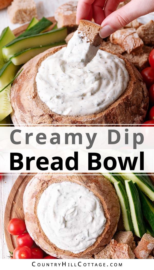 this creamy dip bread bowl is the perfect appetizer for any party