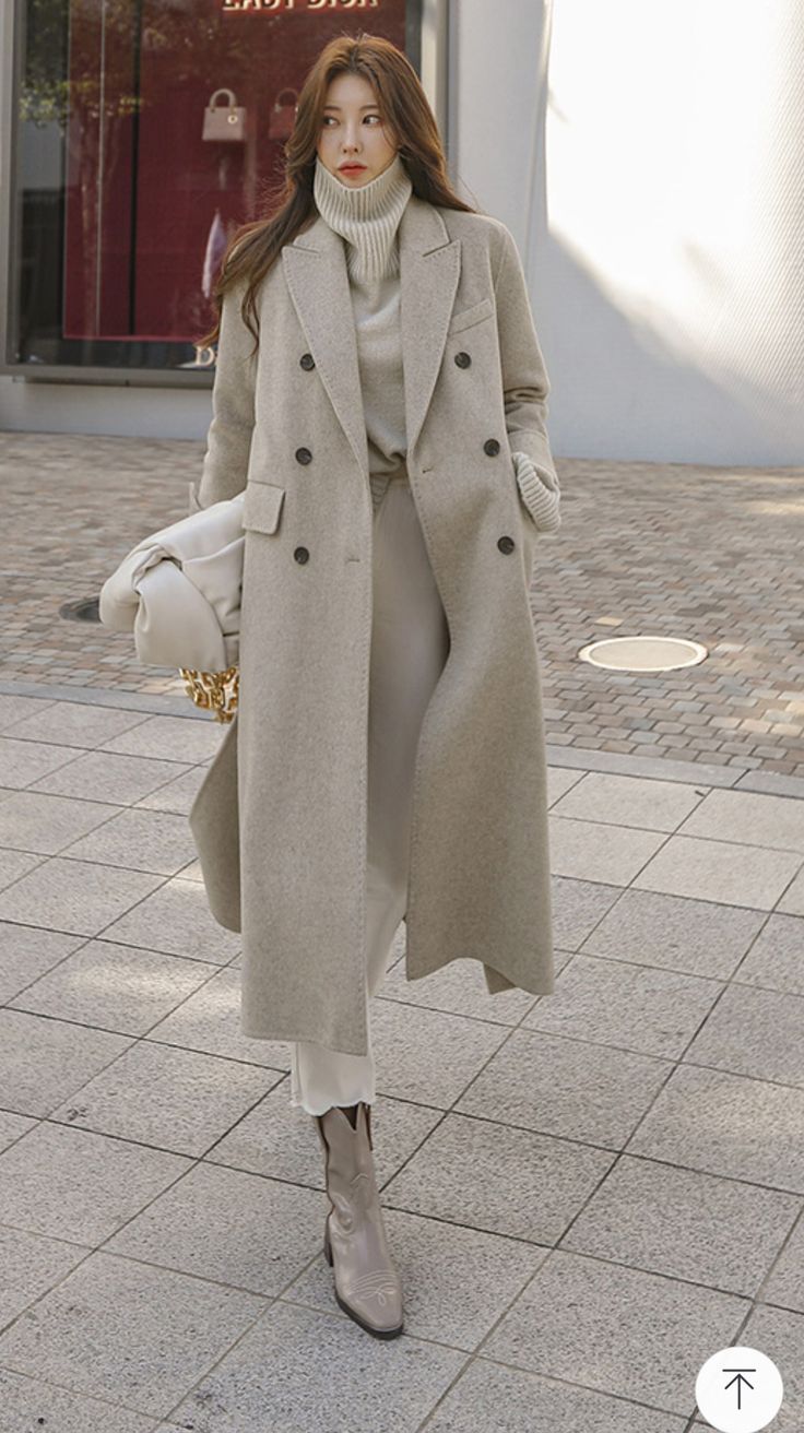 Switzerland November Outfit, Trendy Outfits 2024 Winter, Korean Winter Outfits Coats, Palto Woman, Korean Office Wear, Overcoat Outfit Women, Dress With Overcoat, Work Skirt Outfit, Teen Winter Outfits