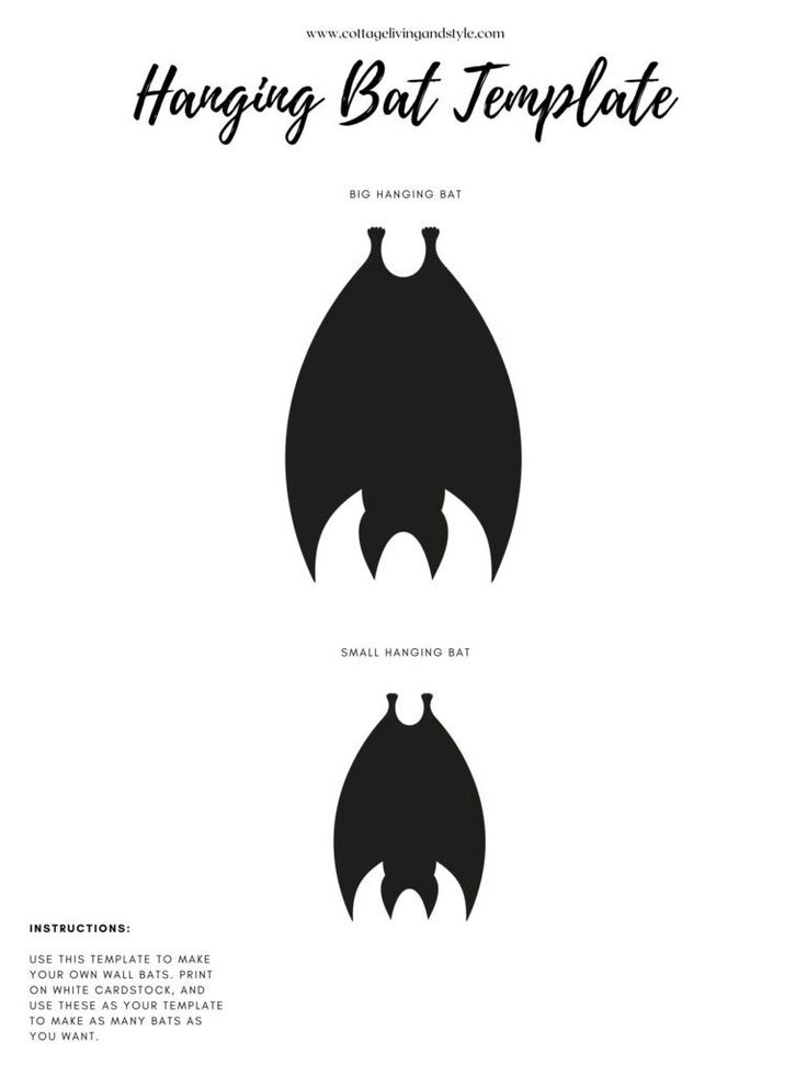 two bats with the words hanging bat template on them, and an image of batman's wings