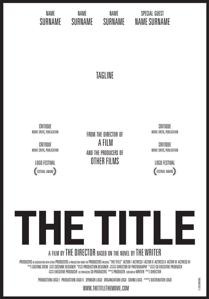 the title for the movie, the title is written in black and white with an image of