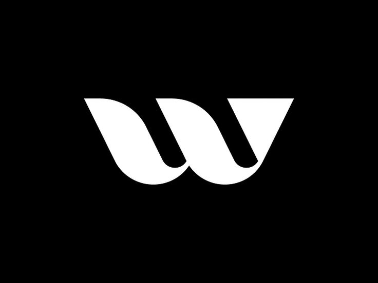 the letter w is shown in black and white