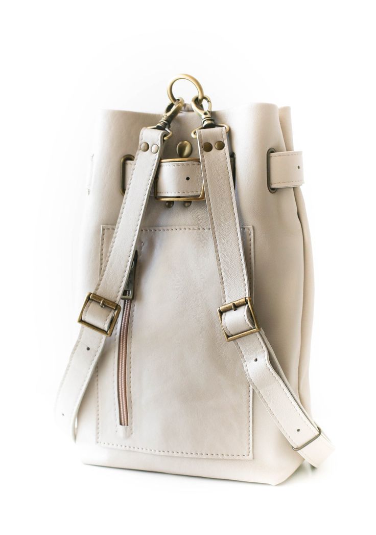 Sling Bag Leather | Beige Leather Backpack Purse - Qisabags Chic Crossbody Leather Backpack For Travel, Luxury Bucket Backpack For Everyday Use, Chic Leather Crossbody Backpack For Travel, Chic Leather Crossbody Backpack For Daily Use, Chic Leather Backpack With Detachable Strap And Crossbody Shape, Chic Crossbody Backpack With Detachable Strap, Chic Leather Crossbody Backpack With Detachable Strap, Elegant Crossbody Backpack With Adjustable Strap, Elegant Beige Leather Backpack With Adjustable Strap