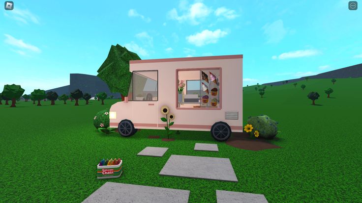 #bloxburg #roblox #speedbuild #icecreamtruck #summer #pink #pluvia #youtube Bloxburg Food Truck Ideas, Bloxburg Ice Cream Truck, Rv Bloxburg, Bus Stop Bloxburg, Bloxburg Food Truck, Bloxburg Caravan, Park Bloxburg, Bloxburg Park, Town Bloxburg