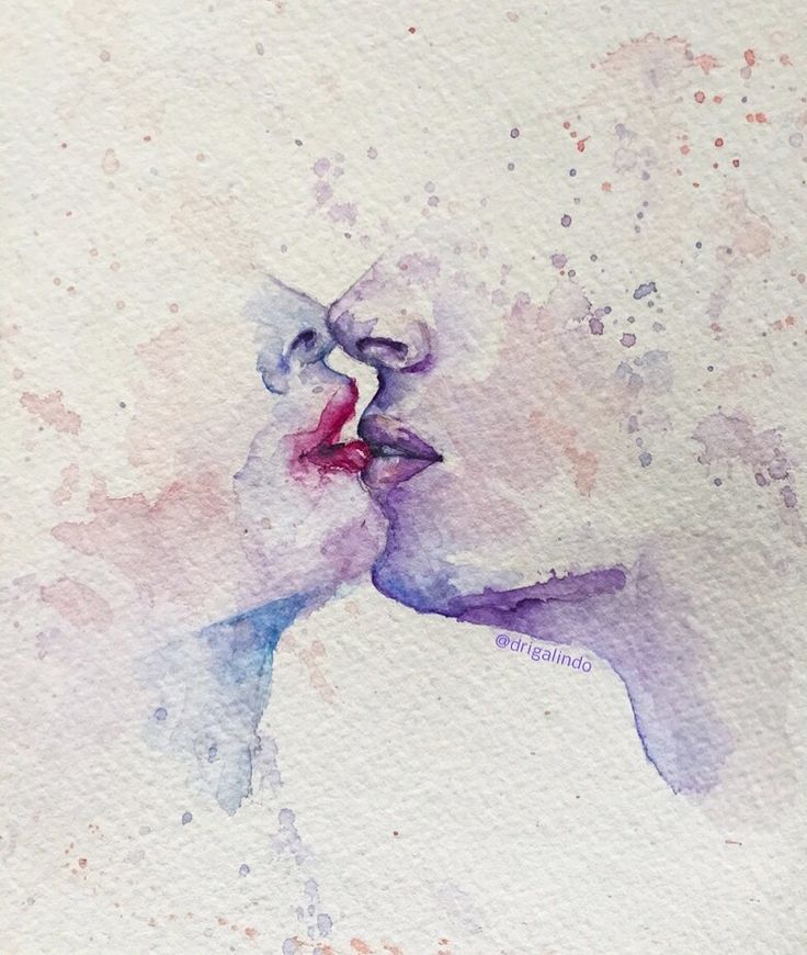 a watercolor painting of a woman's face with her eyes closed and mouth open