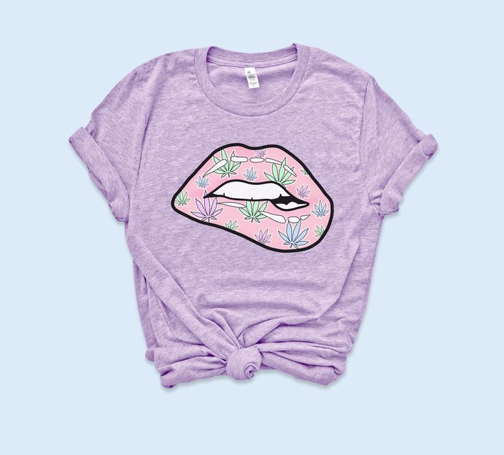 Heather forest shirt with stoner weed lips - HighCiti Trendy Unisex Sublimation Print T-shirt, Trendy Sublimation Print T-shirt, Trendy Custom Print Tri-blend T-shirt, Trendy Unisex T-shirt With Funny Print, Unisex Trendy T-shirt With Funny Print, Trippy Shirts, Lips Shirt, Travel Shirts, Navy Pink