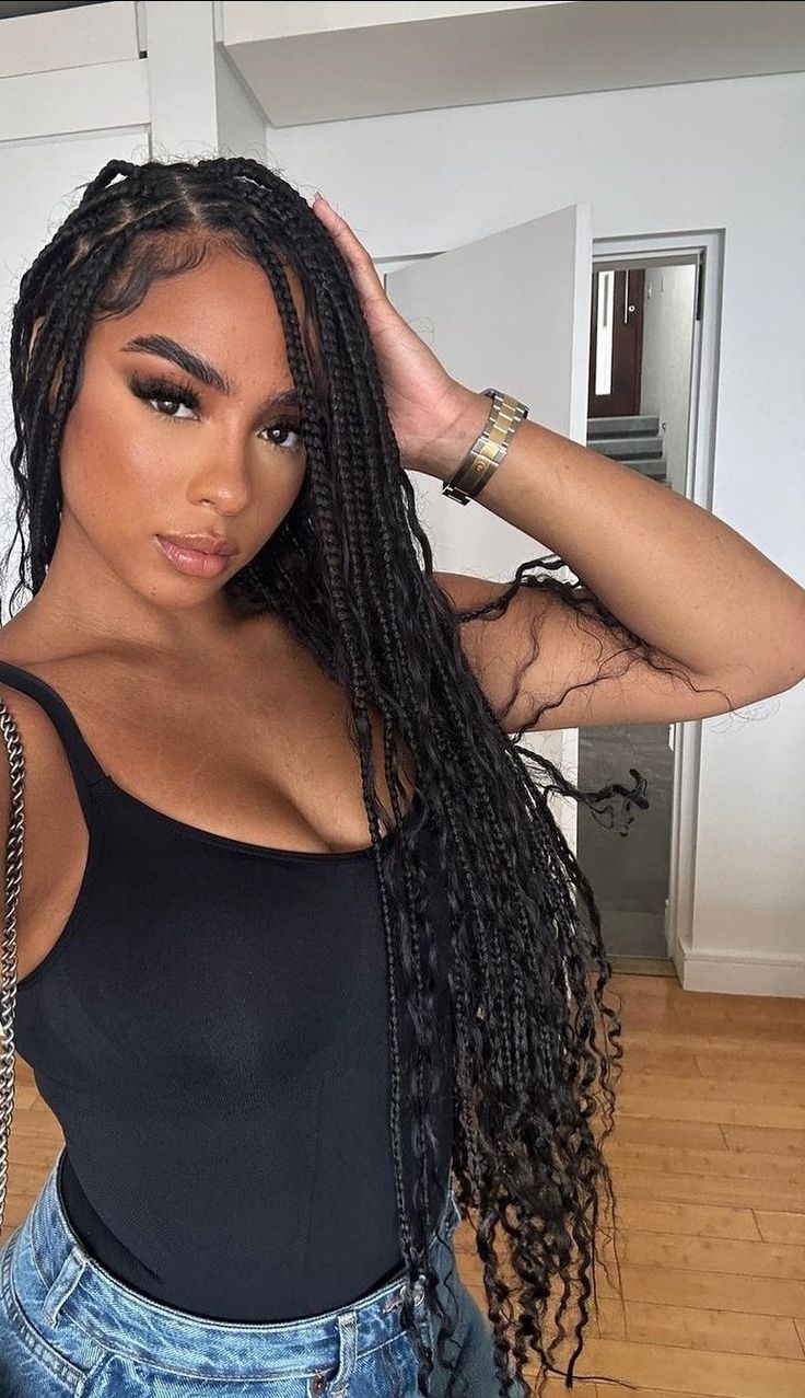 Chic Braids For Black Women, Island Gyal Knotless Braids, Tinashe Braids, Braids For Small Heads, Goodest Braids Hairstyles, Vacation Hair Braids, Braids Hispanic Women, Box Braids On Latinas, Braids For Long Hair Black Women