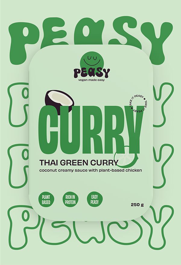 a bag of curry sitting on top of a green background with the word curry written in it